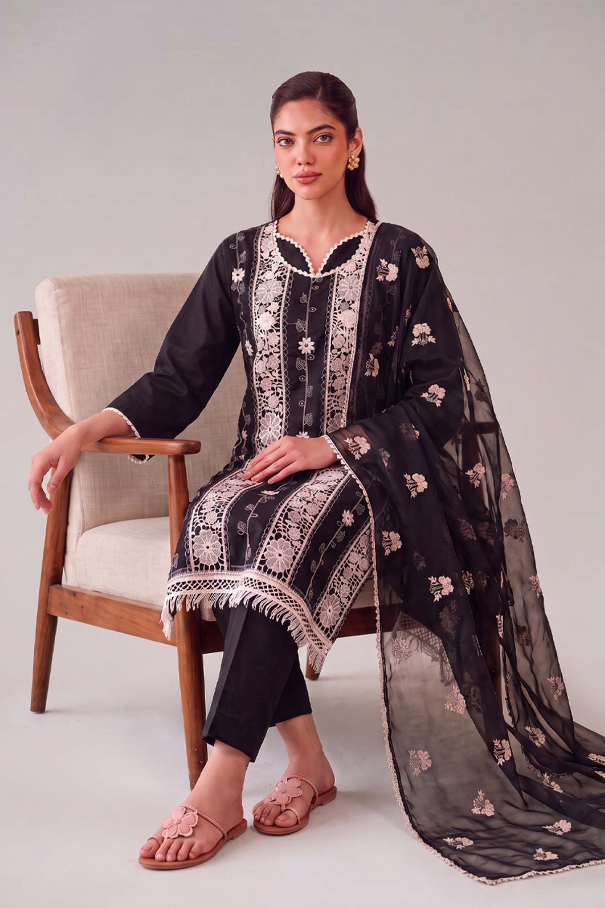 Mehr - Black Cotton Fabric Coord Set