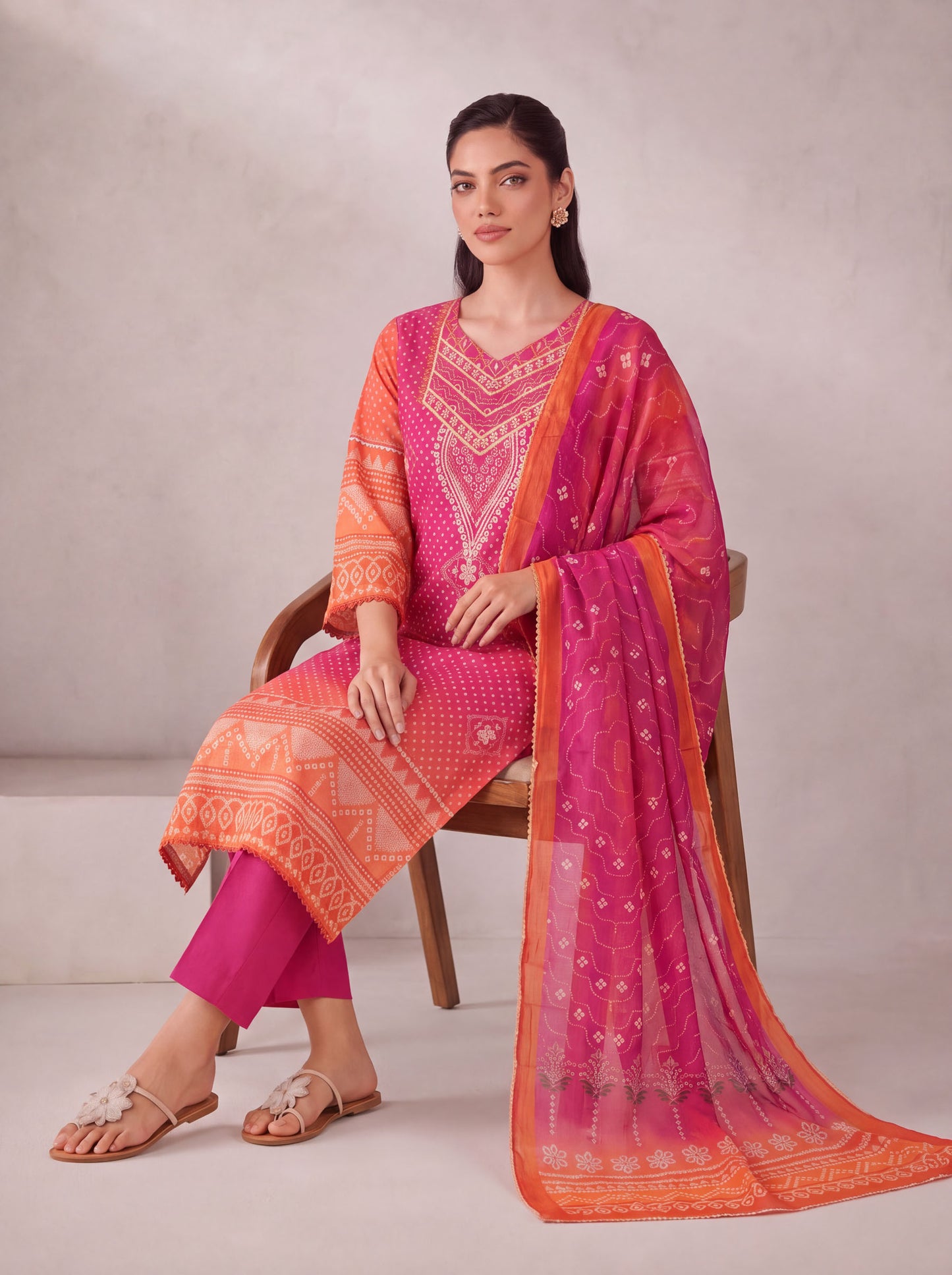Mehr - Hot Pink Cotton Cambric Kurta Set