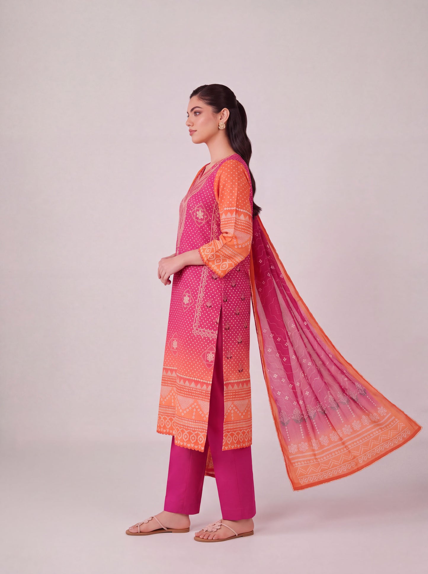 Mehr - Hot Pink Cotton Cambric Kurta Set