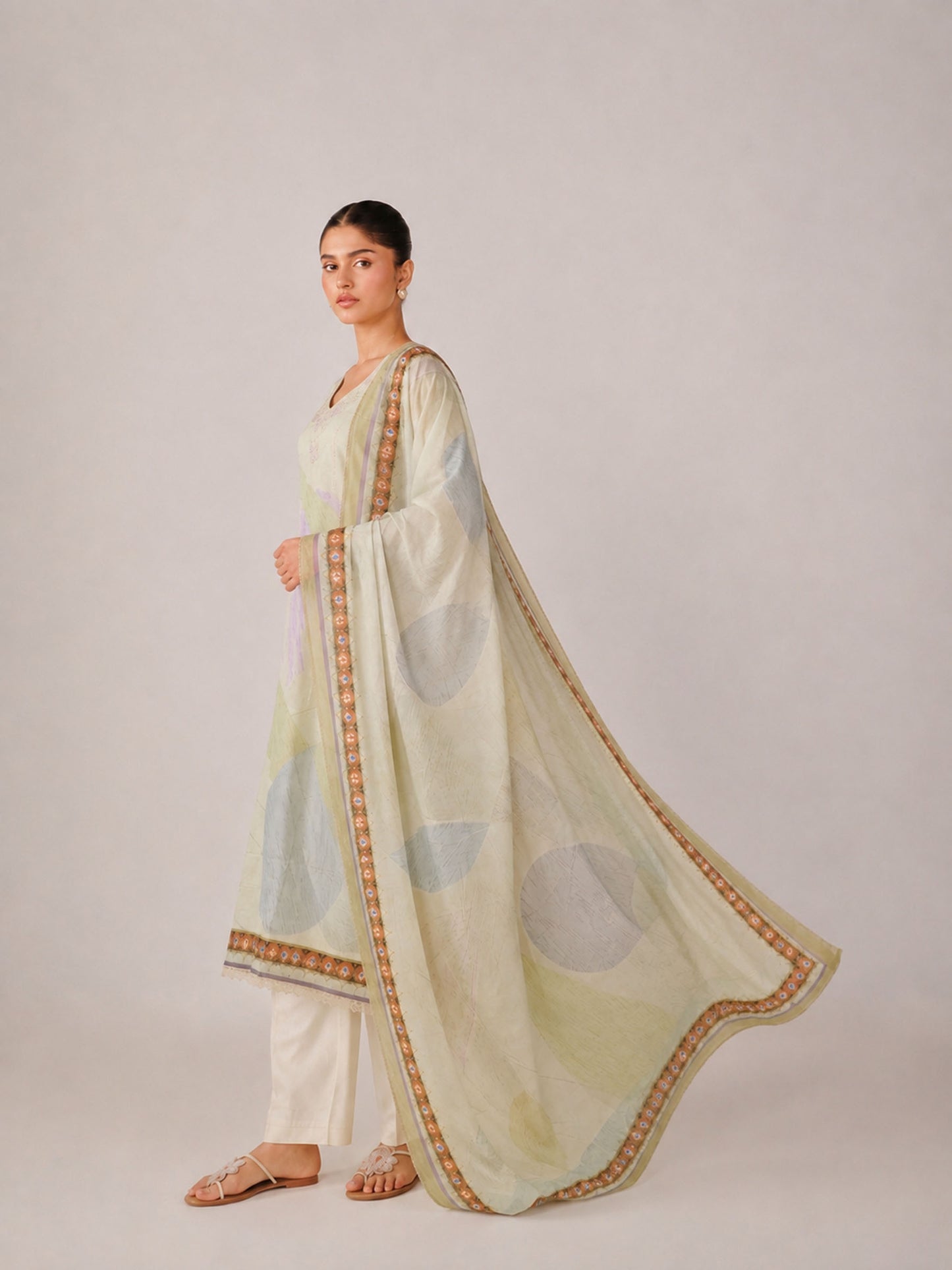 Pankhuri - Pastel Yellow Cotton Cambric Kurta Set