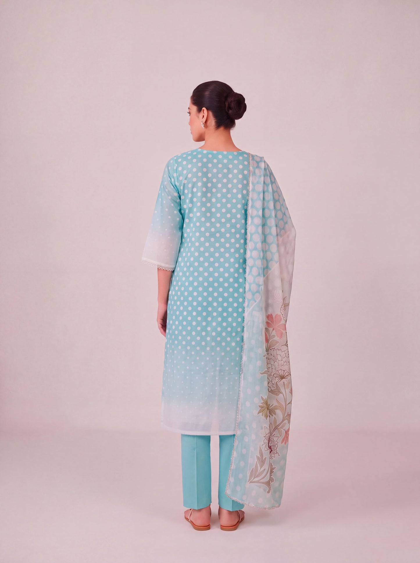 Pankhuri - Pale Blue Cotton Cambric Kurta Set